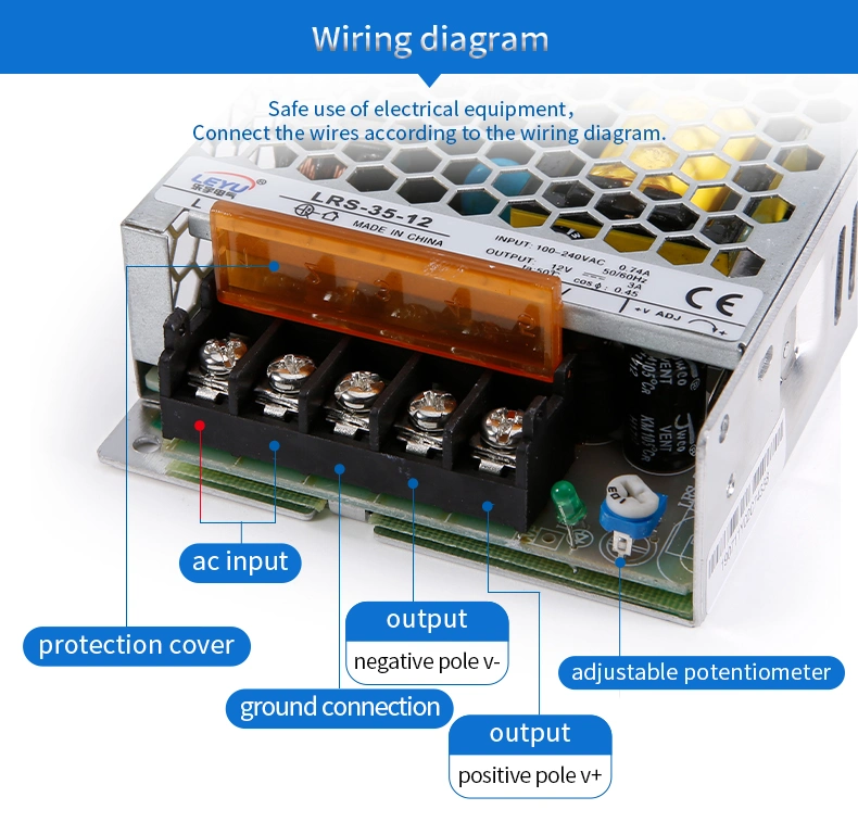 New Small LRS-35 Single Output 35W 5V 12V 15V 24V 36V 48V DC LED Switching Power Supply